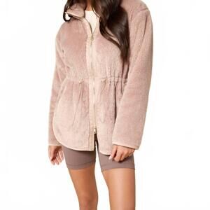 NEW SOFTIES dreamplush zip tunic in coco